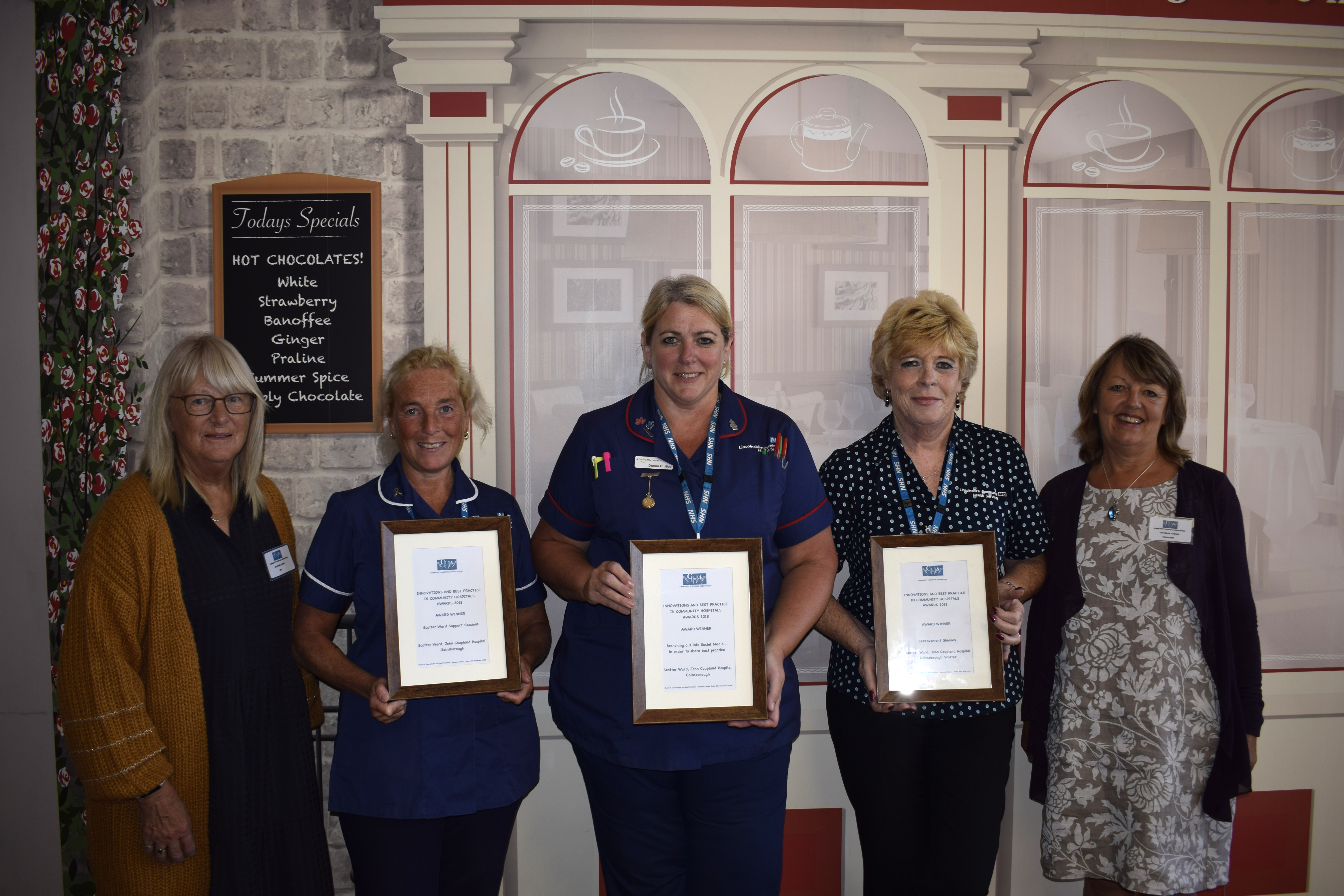 Staff members at Scotter Ward presented with a certificate