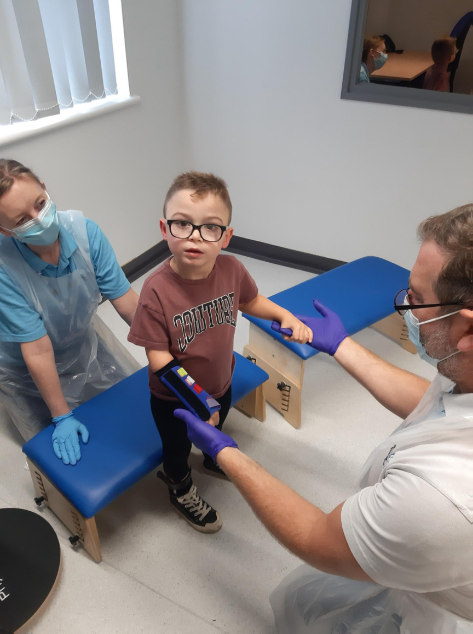 patient using physiotherapy equipment at Spalding Hospital