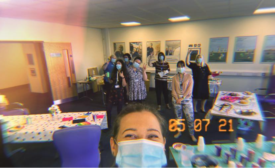 Staff at a Big Tea cake sale