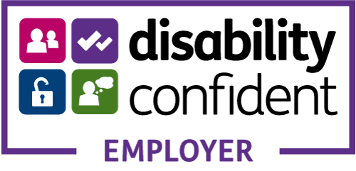 Image of logo: Disability Confident Employer.